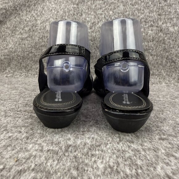 ✅Naturalizer Hanley Black Wedge Sandals Womens 8.5M Slingback Comfort Shoes - Picture 9 of 13